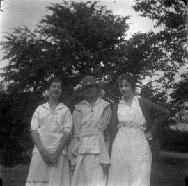 Ruth [McBride], myself [Mary Rattenbury] & Dolly [McBride] at their place