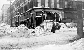 Fort Street and Douglas Street during the 'Great Snow' of 1916