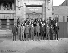 B.C. Telephone [group outside of building]