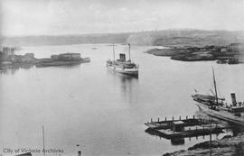 Canadian Pacific Railway (CPR) ship "Princess Victoria" entering Victoria Harbour