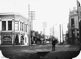 John Barnsley at the intersection of Douglas Street and Pandora Avenue