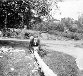 Making a flag pole at 912 Heywood Avenue