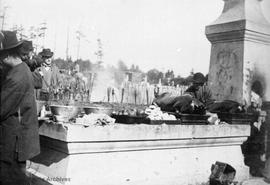 Chinese funeral (feeding the dead) in Ross Bay Cemetery