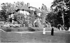 Croquet on the lawn of 949 Pattullo Place, "Moulton Combe"