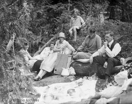 Group having a picnic