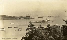 Breakwater under construction. Photo taken from Work Point