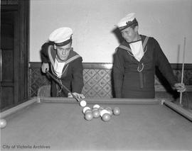 Sailors playing billiards at Prince Robert House