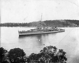 British cruiser in Esquimalt Harbour