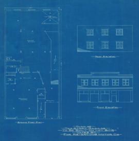 Plan of two-story garage to be built on Lot 808, Yates St., for Revercomb Motor Co