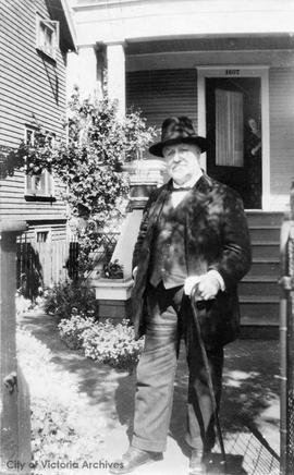 Mr. Robert William Stoddart in front of his home age 86