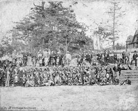 Gordon Highlanders group at St Andrew and Caledonia Society grounds on Simcoe Street