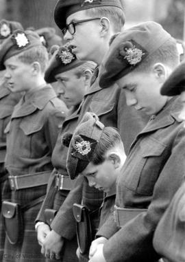 Eyes down : Canadian Scottish cadets, Armistice Day