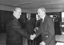 U Vic ceremonies conferring honorary degrees on W.A.C. Bennett and George R. Pearkes