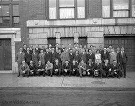 B.C. Telephone [group outside of building]