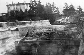 Gorge Road Bridge under construction looking east over the Cecelia Ravine