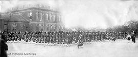 50th Gordon Highlanders on the public school grounds