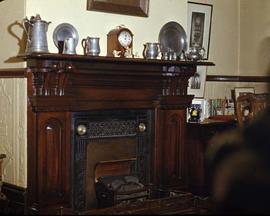 Dr. Israel W. Powell family residence at 906 Vancouver Street known as "Oakdene", dining room fireplace