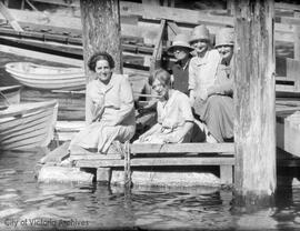 Group of woman on a dock