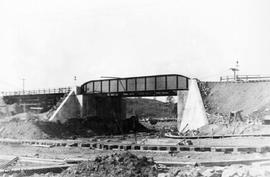 Johnson Street Bridge under construction, Johnson Street extension subway