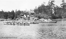 First Nations canoe race on the Gorge