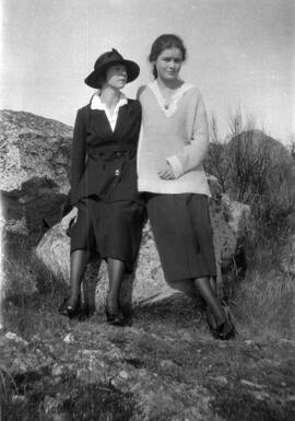 Ruth McBride and myself [Mary Rattenbury] on the island