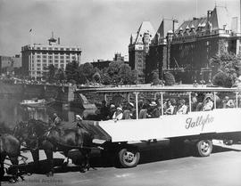 Horse-drawn Tally-Ho wagon on Belleville Street