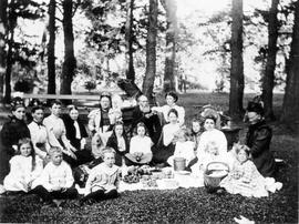 Group having a picnic