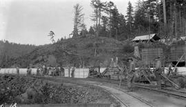 Sooke water supply. Pipe laying at Cooper's Cove