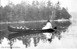 Gladys Maude Cameron in her Peterborough Canoe on the Gorge