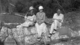 Mary Rattenbury and friends at the beach