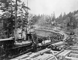 First excursion on the Esquimalt & Nanaimo Railway (E&N) train carrying dignitaries