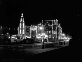 Post office at night to show lights