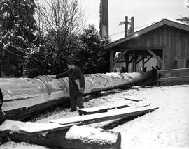 Carving the world's tallest totem