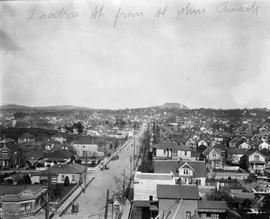 Quadra Street from St. John's Church, looking north