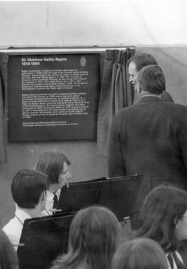 Unveiling of Sir Matthew Baillie Begbie plaque in Bastion Square