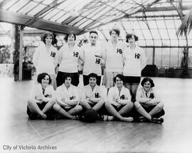 Girl's basketball team at the Crystal Gardens