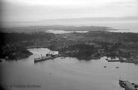 Aerial photos of ships in and around Esquimalt Harbour