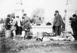 Chinese funeral (feeding the dead) in Ross Bay Cemetery