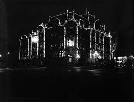 Post office at night to show lights