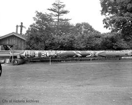 World's tallest totem laid out at Thunderbird Park