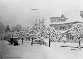 309 Belleville Street, W.J. Pendray residence, during the 'Great snow'