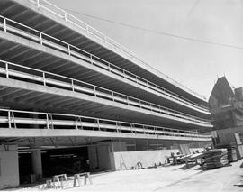 Construction of the Broughton Street parkade.  Gordon Street side