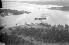 Aerial photos of ships in and around Esquimalt Harbour