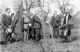 Tree planting ceremony for Mayor Herbert Anscomb in Mayor's Grove, Beacon Hill Park