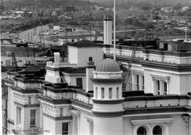 Overlooking Maritime Museum towards Vic West from roof of old Eatons building