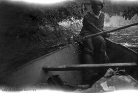 Man in canoe